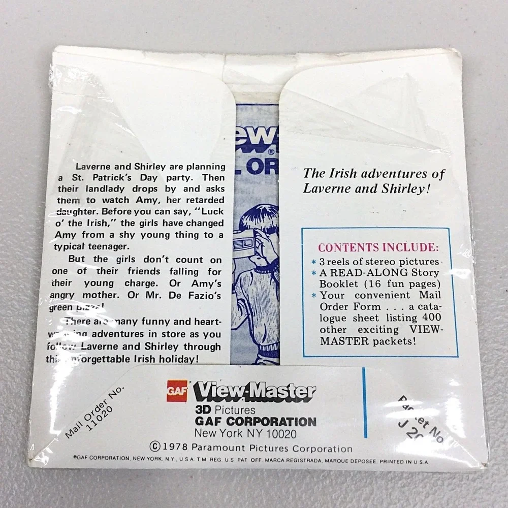 Vintage 1978 GAF View Master Laverne & Shirley J20 Showtime 3 Reel Set